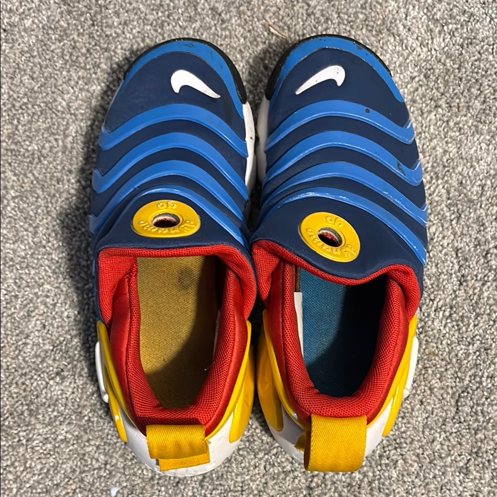 Kids Blue and Red Nike Shoes